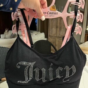 Juicy Couture Black Bralette with Rhinestone Detail. Set of 3